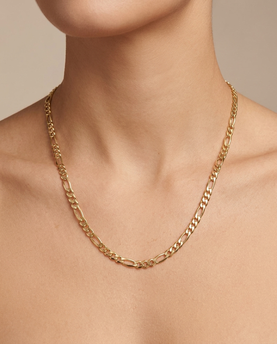 14KT Yellow Gold Necklace on model