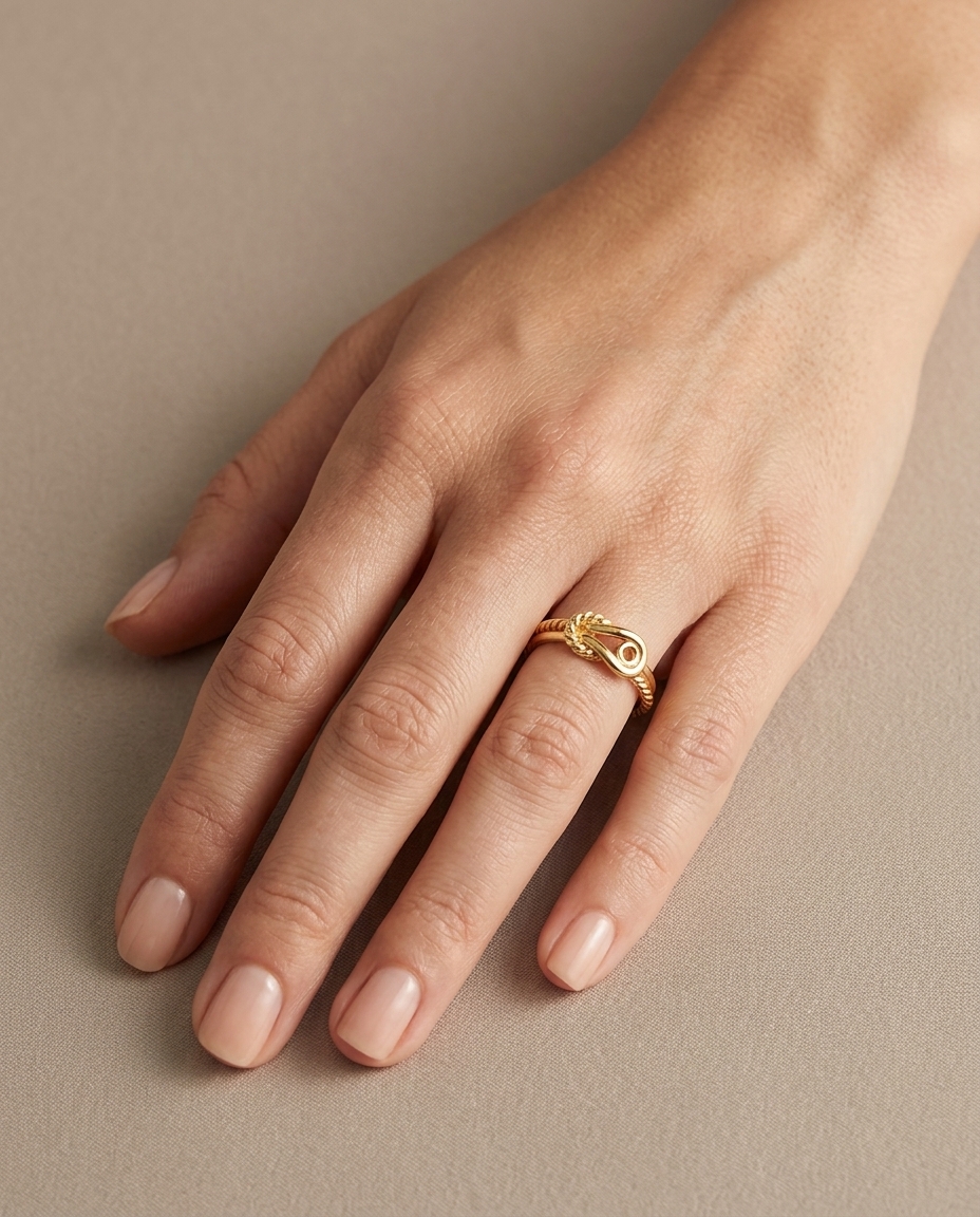14KT Yellow Gold Rope Ring view 2