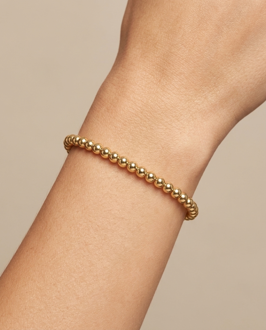 14KT Yellow Gold Ball Bracelet view 2
