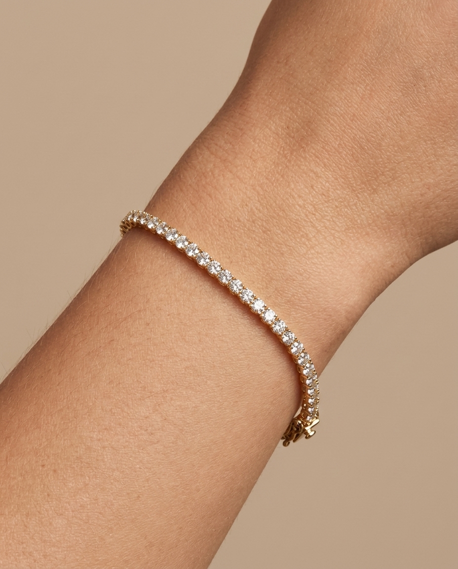 14KT Gold Diamonds Tennis Bracelet 1.00 Cts view 2
