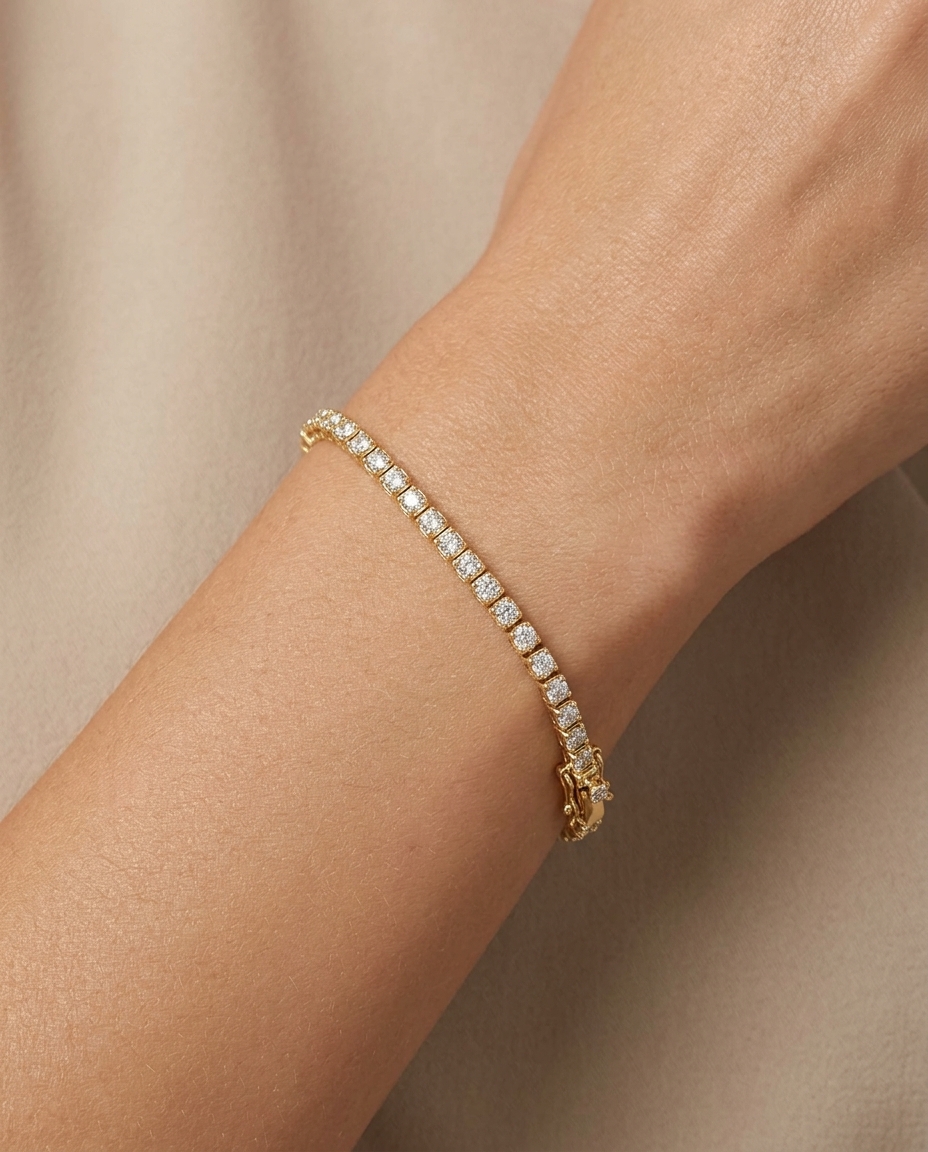 14KT Gold Diamonds Tennis Bracelet (3.00 CTS) view 2