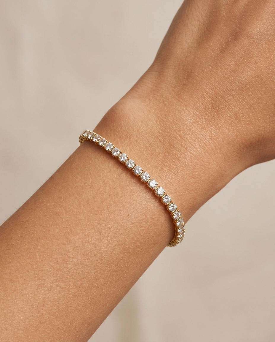 14KT Yellow Gold Champagne Diamonds Tennis Bracelet 9.00 Cts view 2