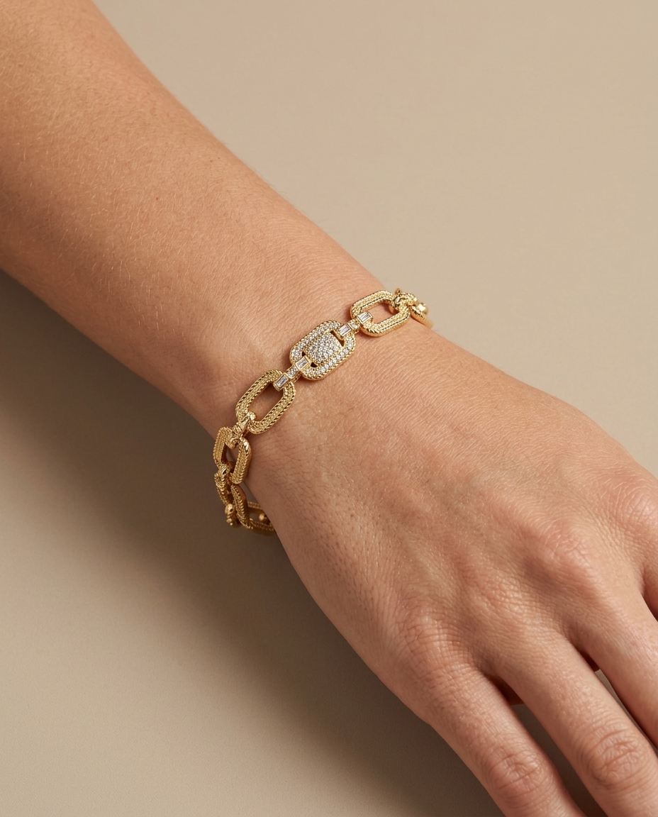 14KT Gold Diamond Bracelet view 2