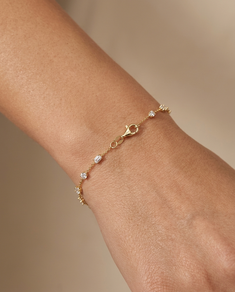 14KT Gold Diamond Bracelet view 2