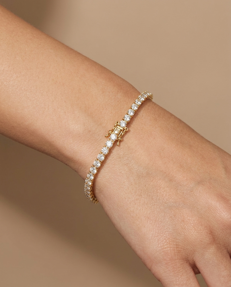 14KT Gold Diamond Tennis Bracelet (4.00 CTS) view 2