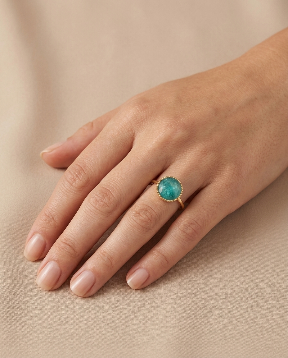 14KT Yellow Gold Emerald Ring view 2