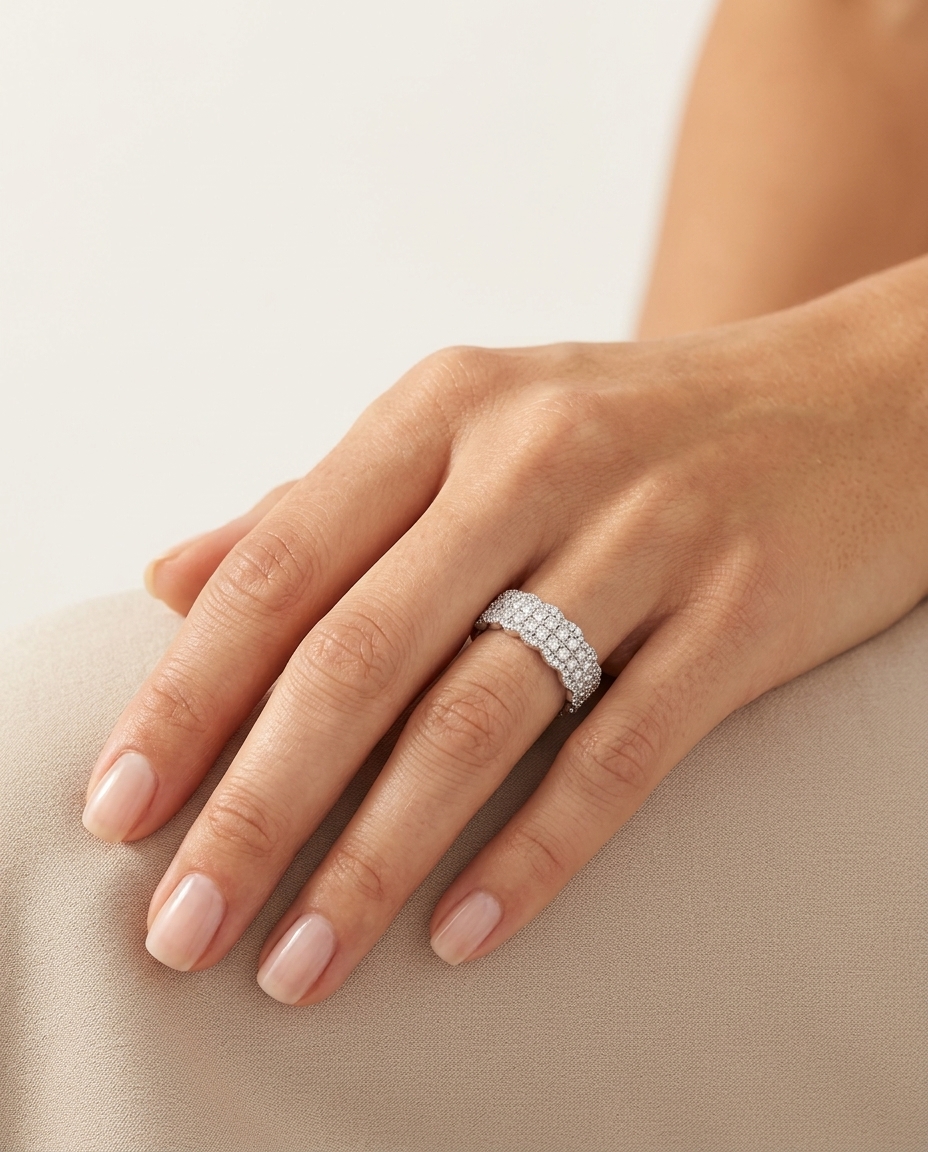 14KT White Gold Diamond Ring view 2