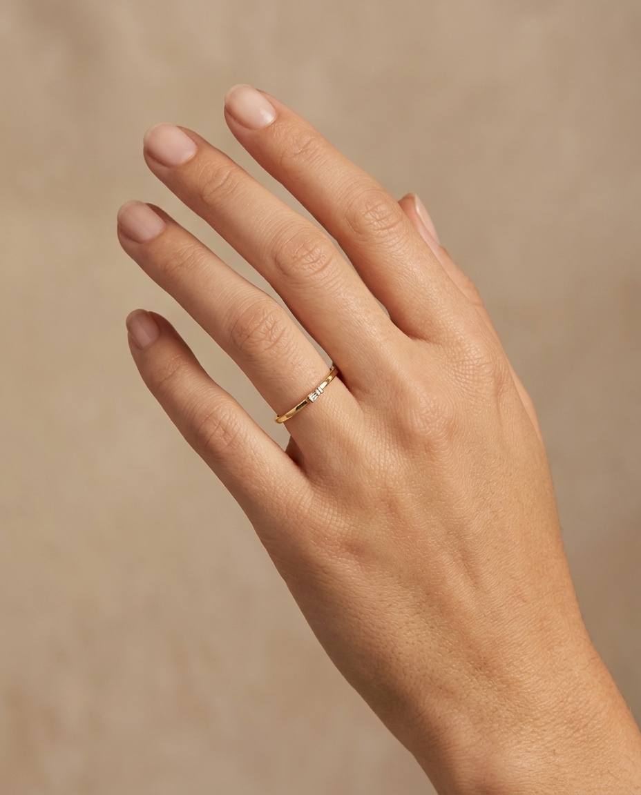 14KT Yellow Gold Diamond Ring view 2