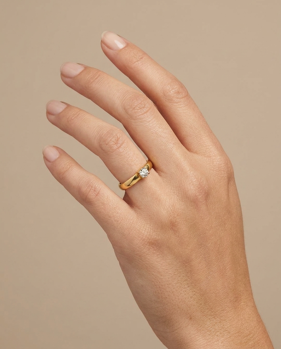 18KT Yellow Gold Diamond Ring view 2