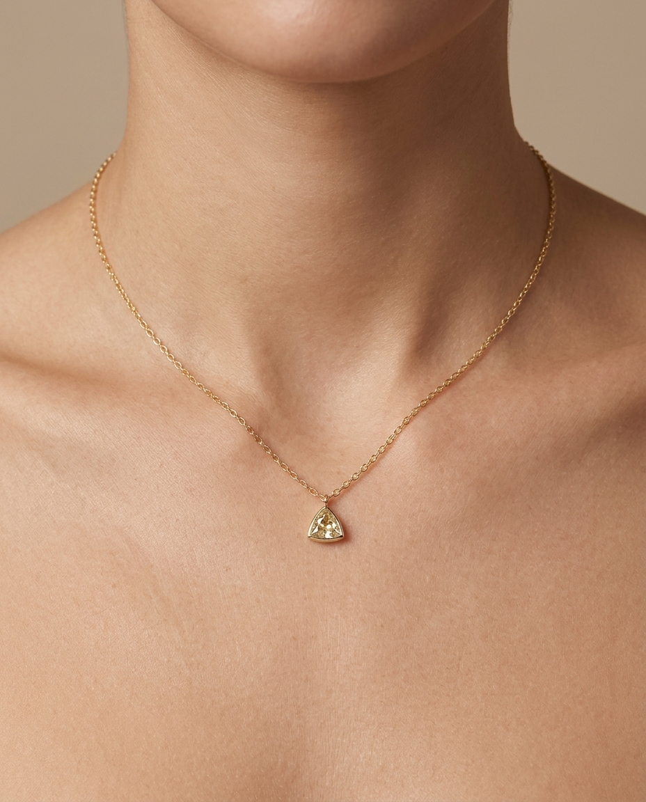 14KT Yellow Gold Diamond Rose Cut Necklace view 2