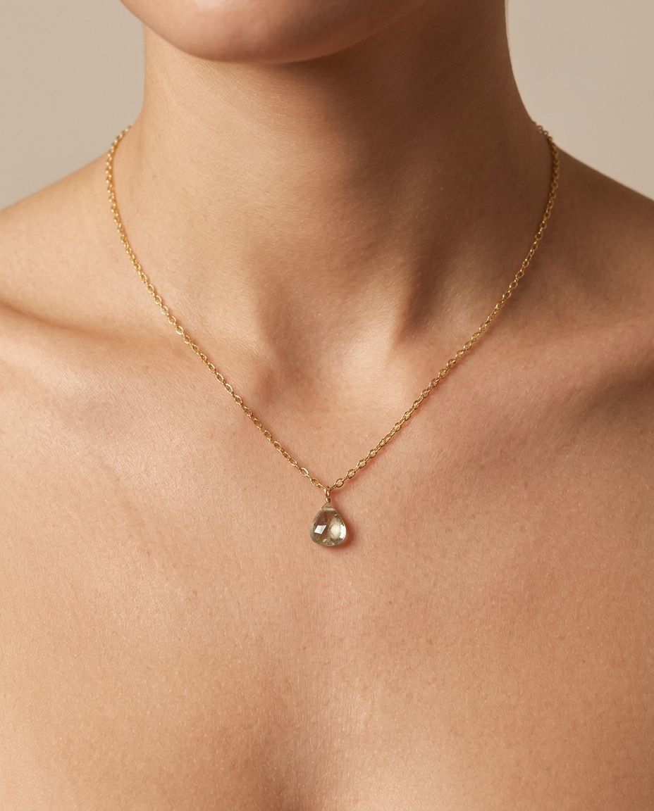 14KT Yellow Gold Diamond Rose Cut Necklace view 2