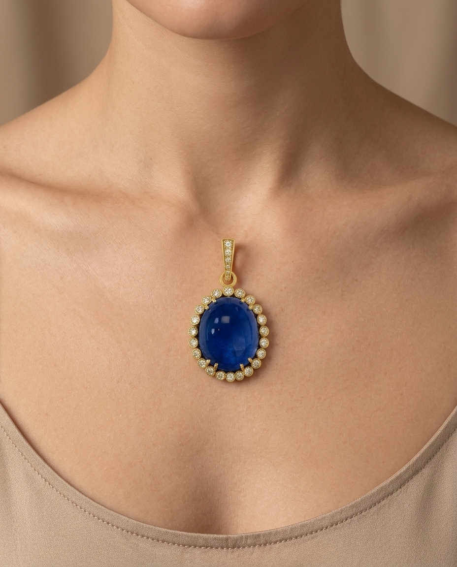 14KT Tanzanite Pendant with Diamonds view 2