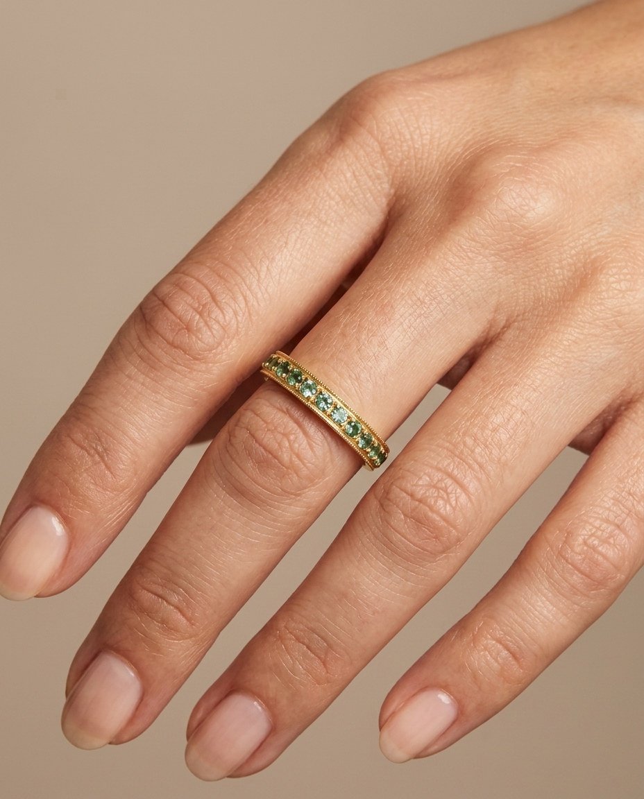 18KT Yellow Gold Emerald Ring view 2