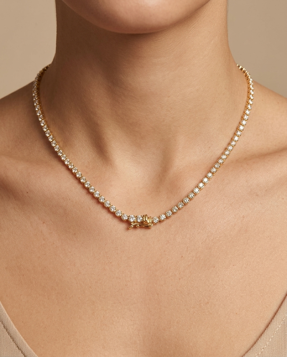 14KT Gold Diamonds Buttercup Graduated Necklace view 2