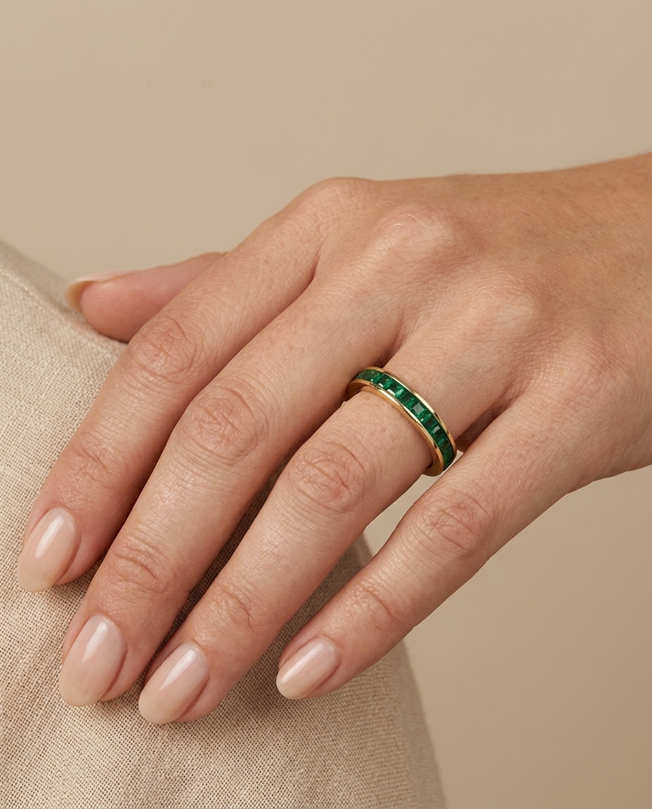 14KT Yellow Gold Emerald Ring view 2