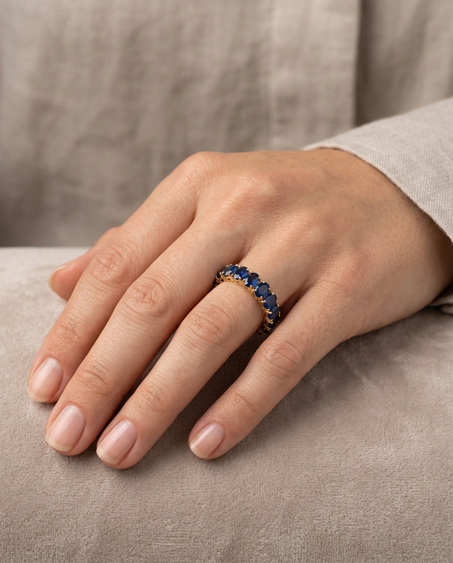 14KT Yellow Gold Sapphire Ring view 2
