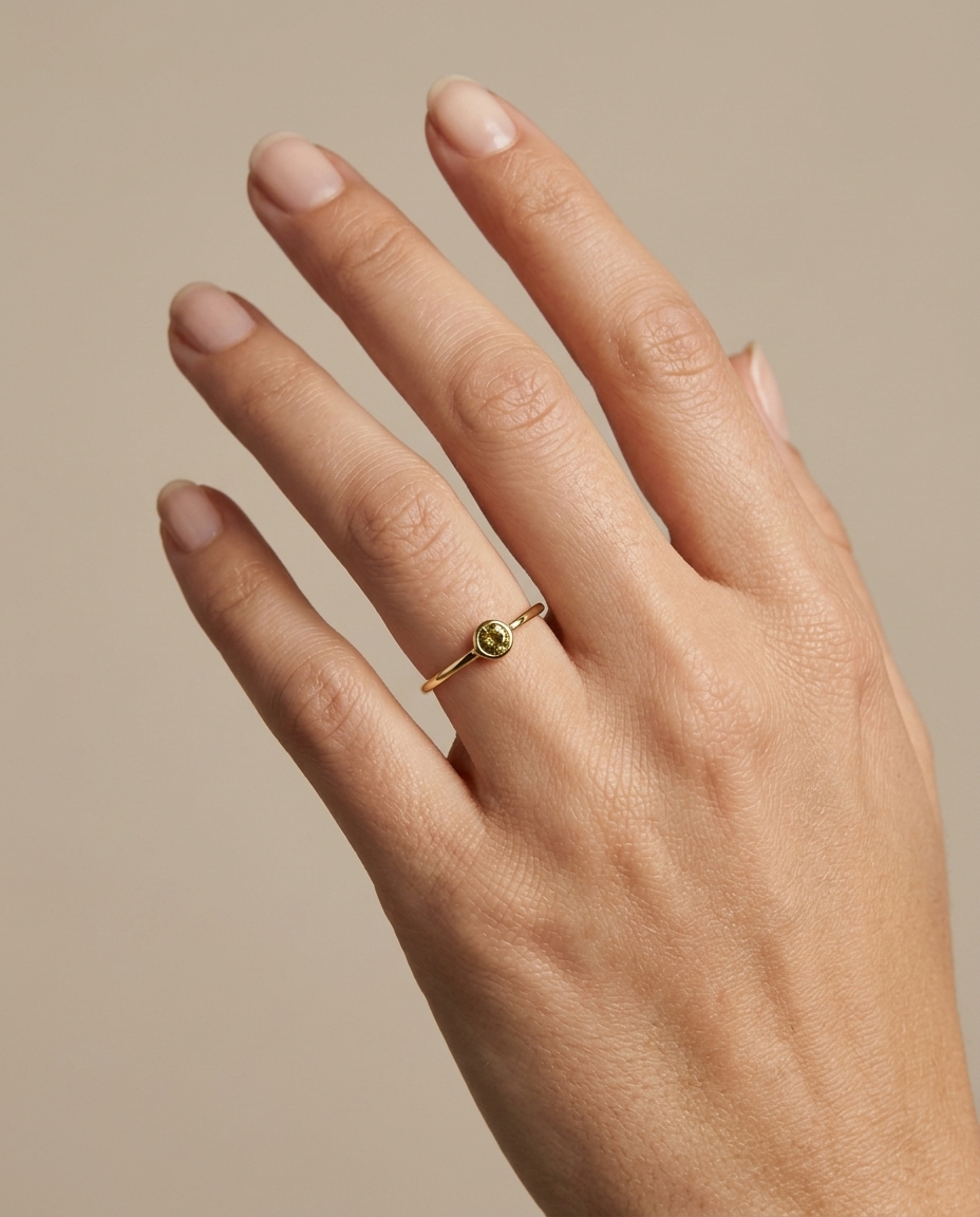 Gold Ring with Diamond view 2
