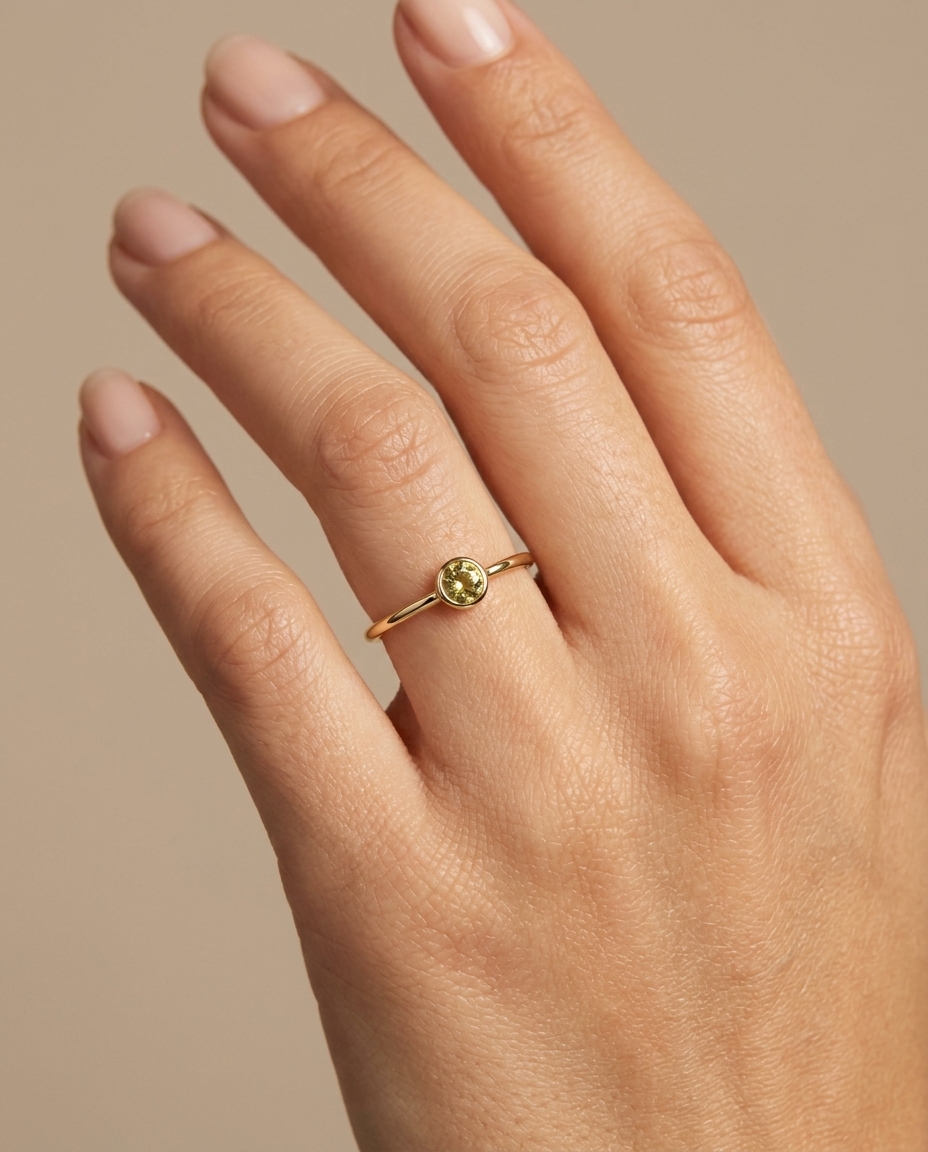 Gold Ring with Diamond view 2