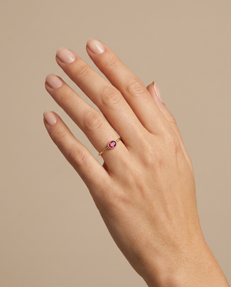 18KT Yellow Gold Ruby Ring view 2