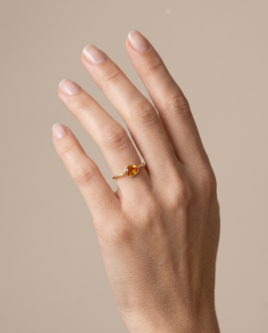 18KT Yellow Gold Yellow Sapphire Ring view 2