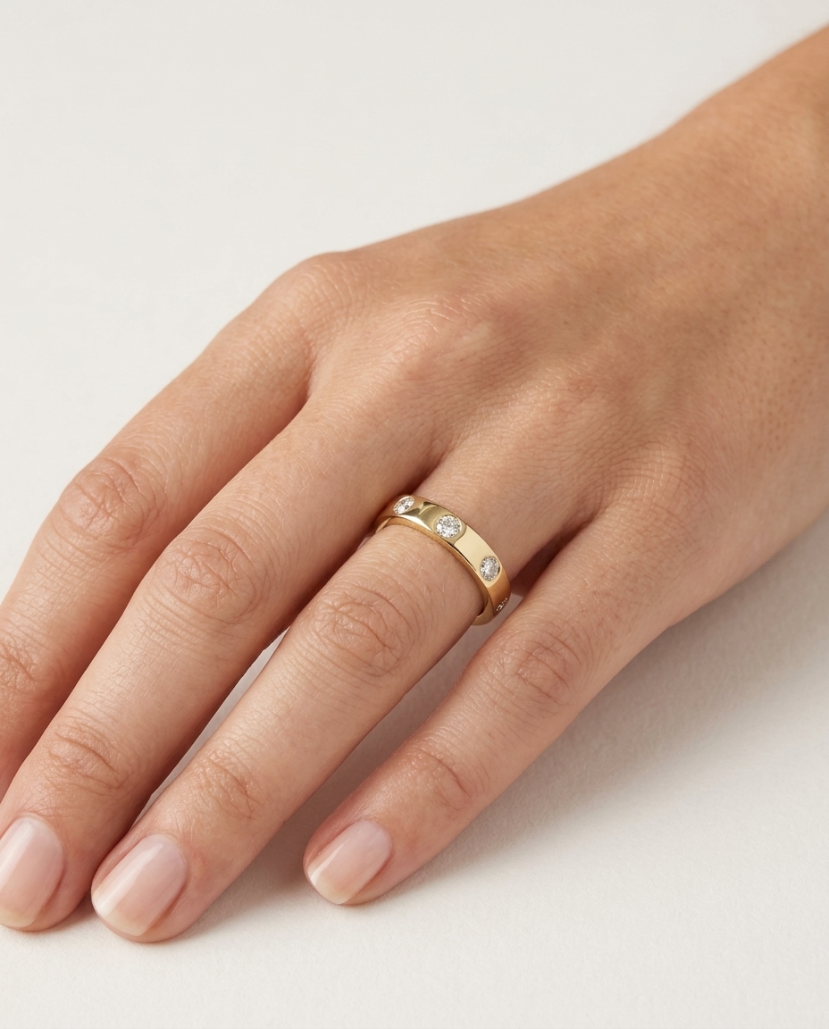 14KT Yellow Gold Diamond Ring view 2