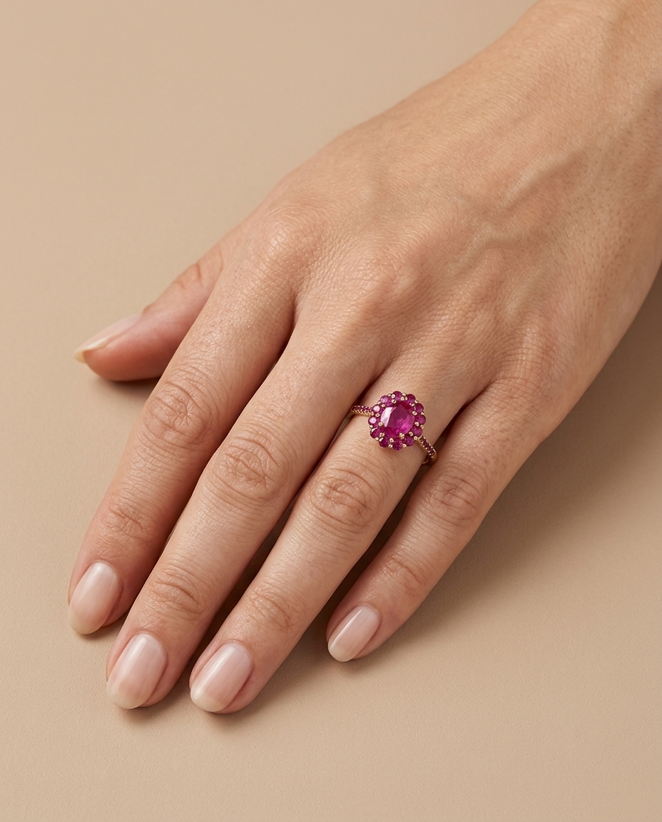 14KT Yellow Gold Ring with Ruby view 2