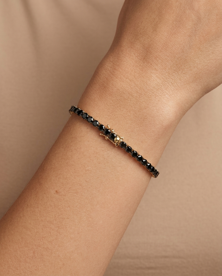 14KT Yellow Gold Black Diamond Bracelet (7.00 CTS) view 2