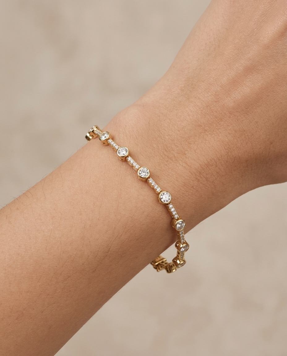 14KT Gold Diamonds Bracelet view 2