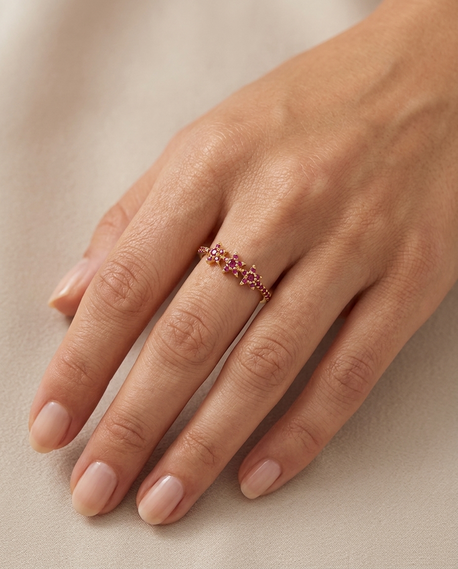 14KT Yellow Gold Ruby Ring view 2