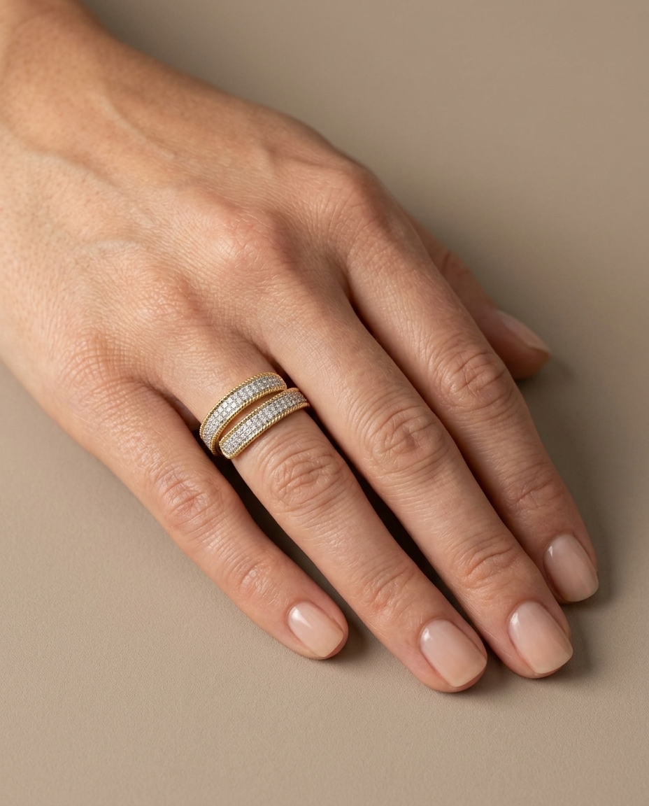 18KT Yellow Gold Diamond Ring view 2