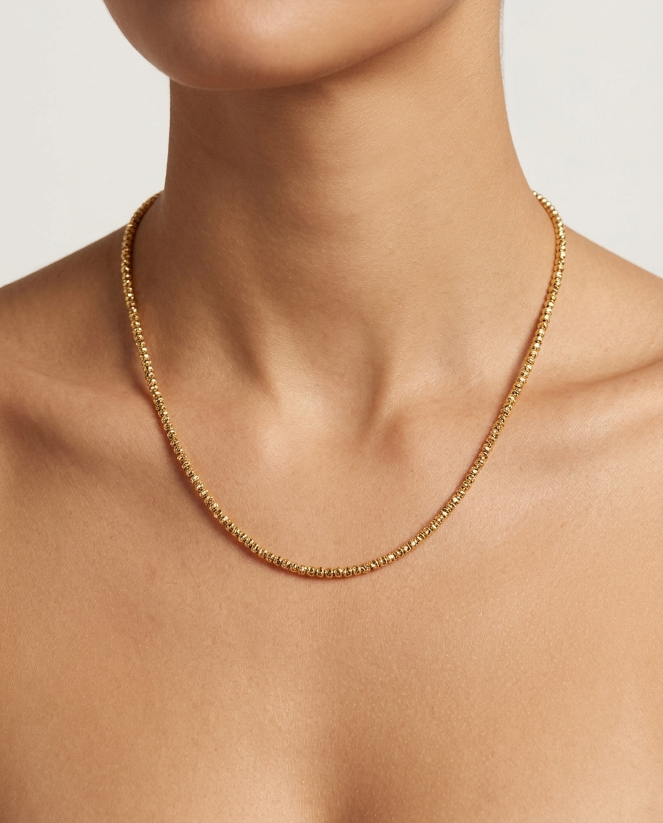 14KT Gold Diamond Cut Chain view 2