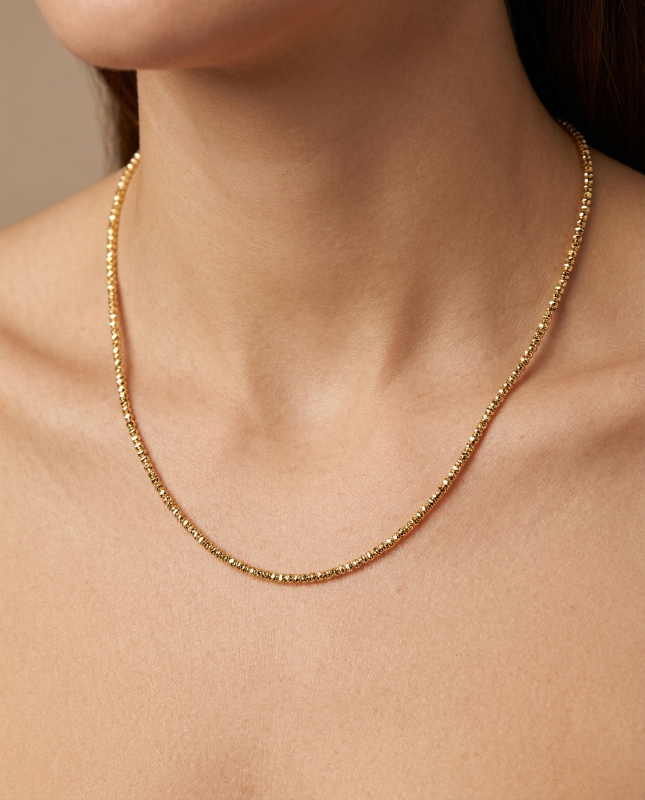 14KT Gold Diamond Cut Chain view 2