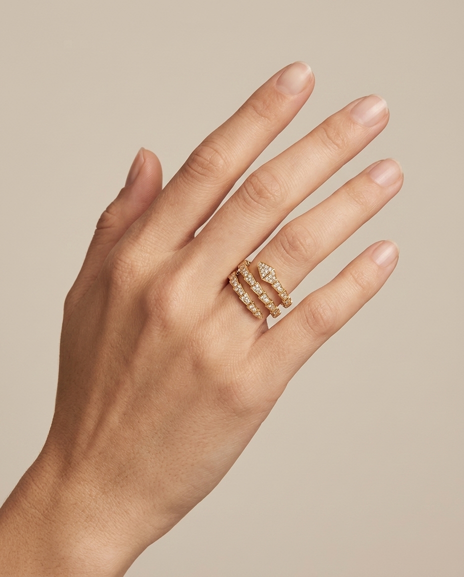 14KT Yellow Gold Diamond Ring on model