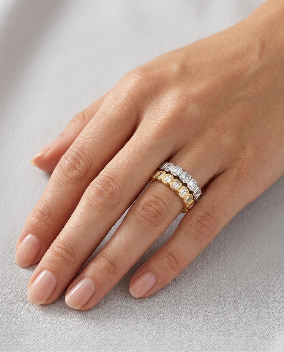 14KT Yellow Gold Emerald Cut Diamond Ring view 2