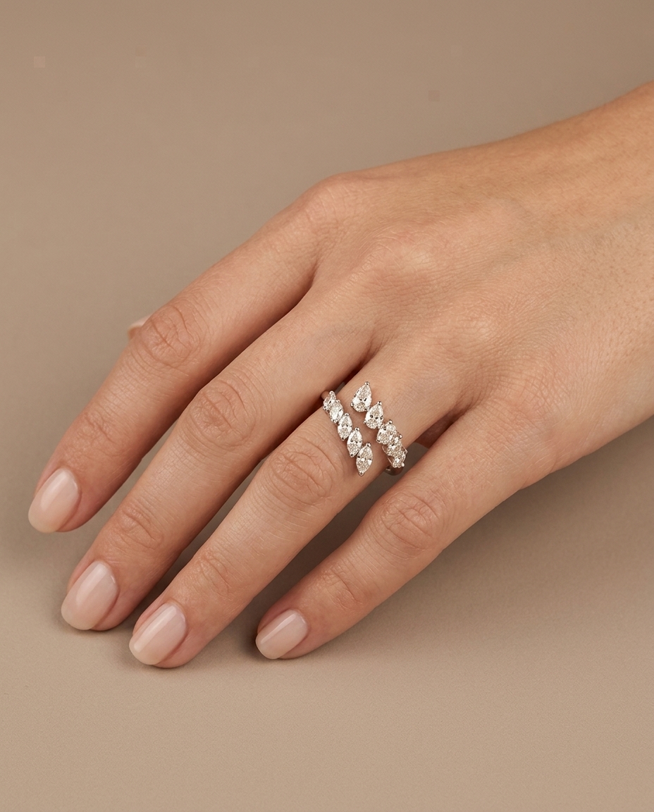 14KT Gold Diamond Wrap Around Ring view 2