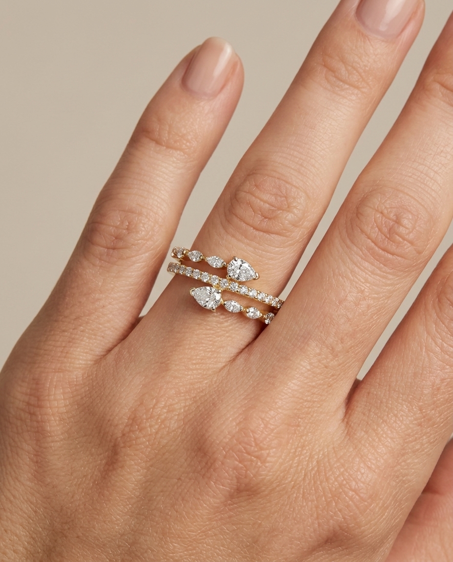 14KT Yellow Gold Diamond Ring view 2