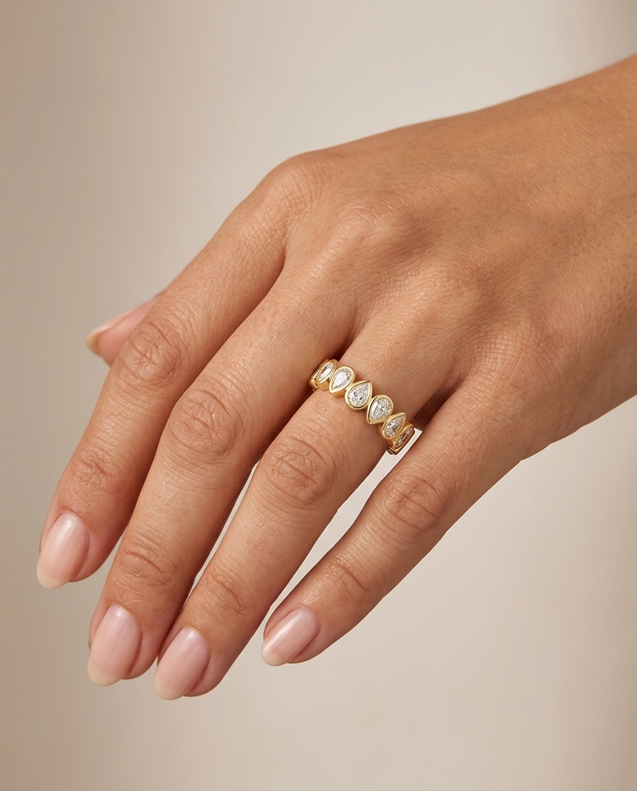 14KT Gold Bezeled Diamond (5MM) Ring view 2