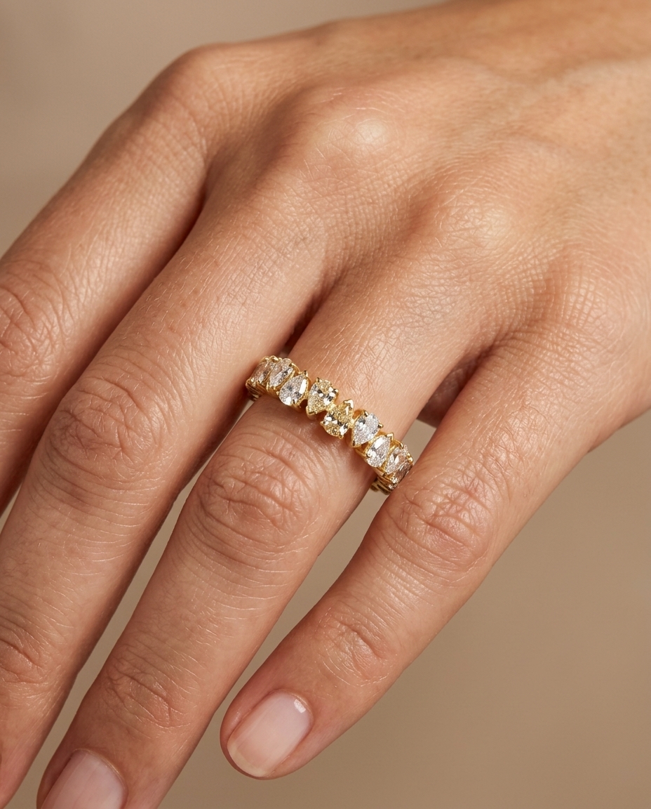 14KT Yellow Gold Diamond Wrap Around Ring view 2