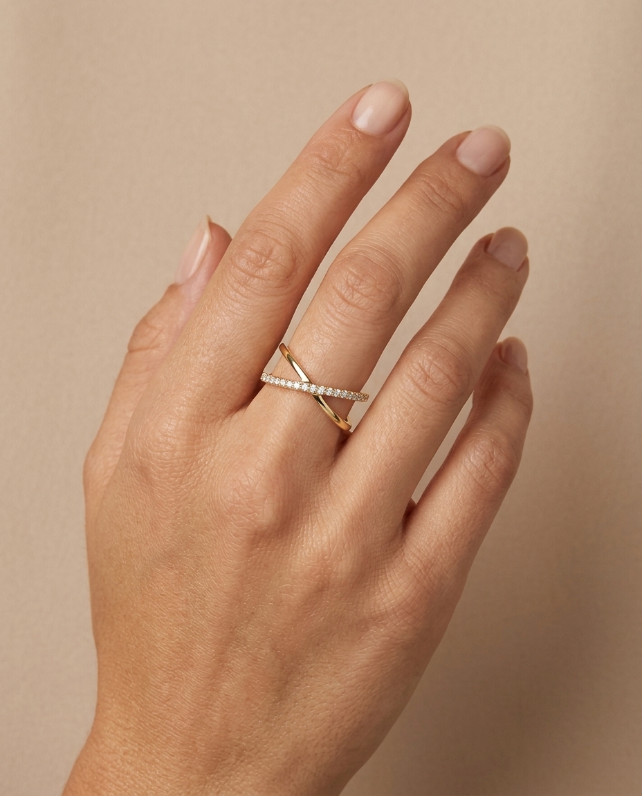 14KT Gold Diamond Ring view 2