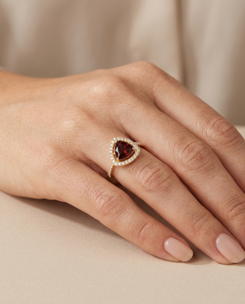 14KT Yellow Gold Pink Tourmaline and Diamonds Ring view 2