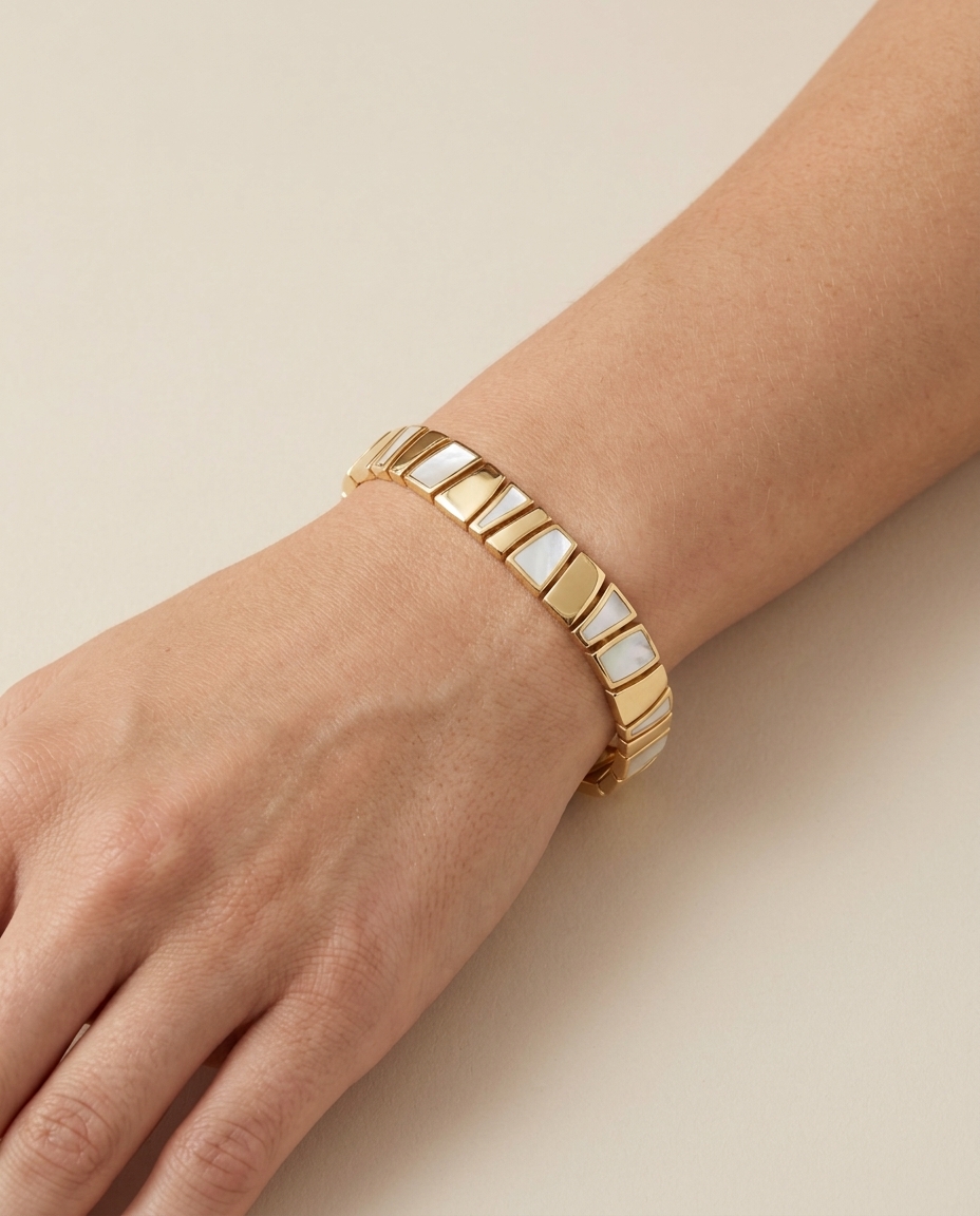 14KT Gold Mother of Pearl Bracelet view 2