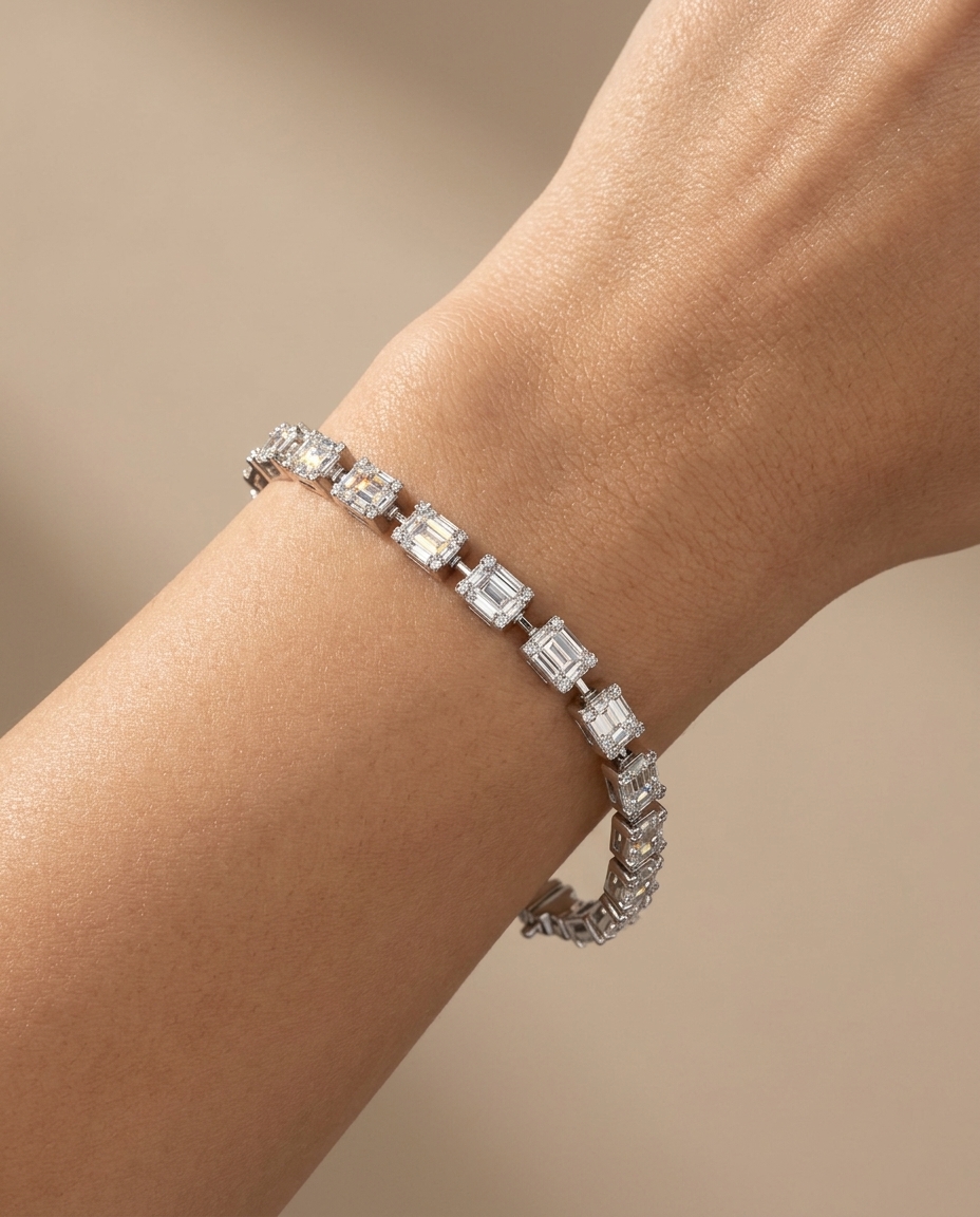 18KT White Gold Diamond Bracelet view 2