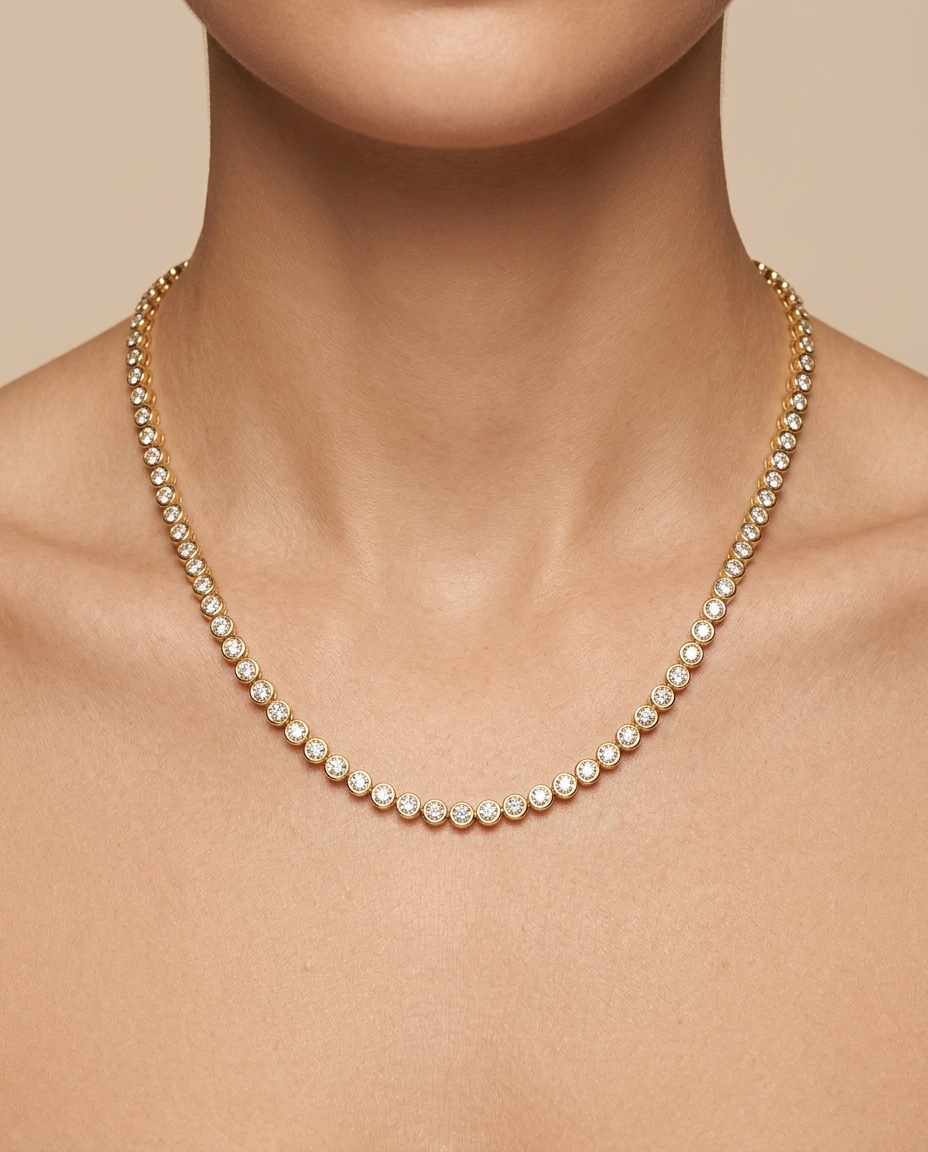 14KT Gold Diamonds Necklace (2 CARAT) view 2