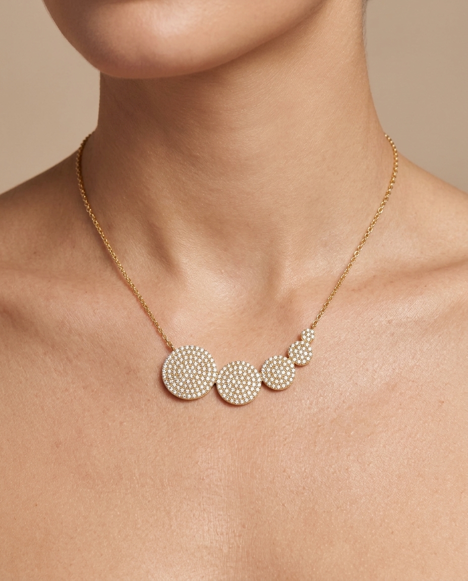 14KT Gold Diamond Necklace view 2