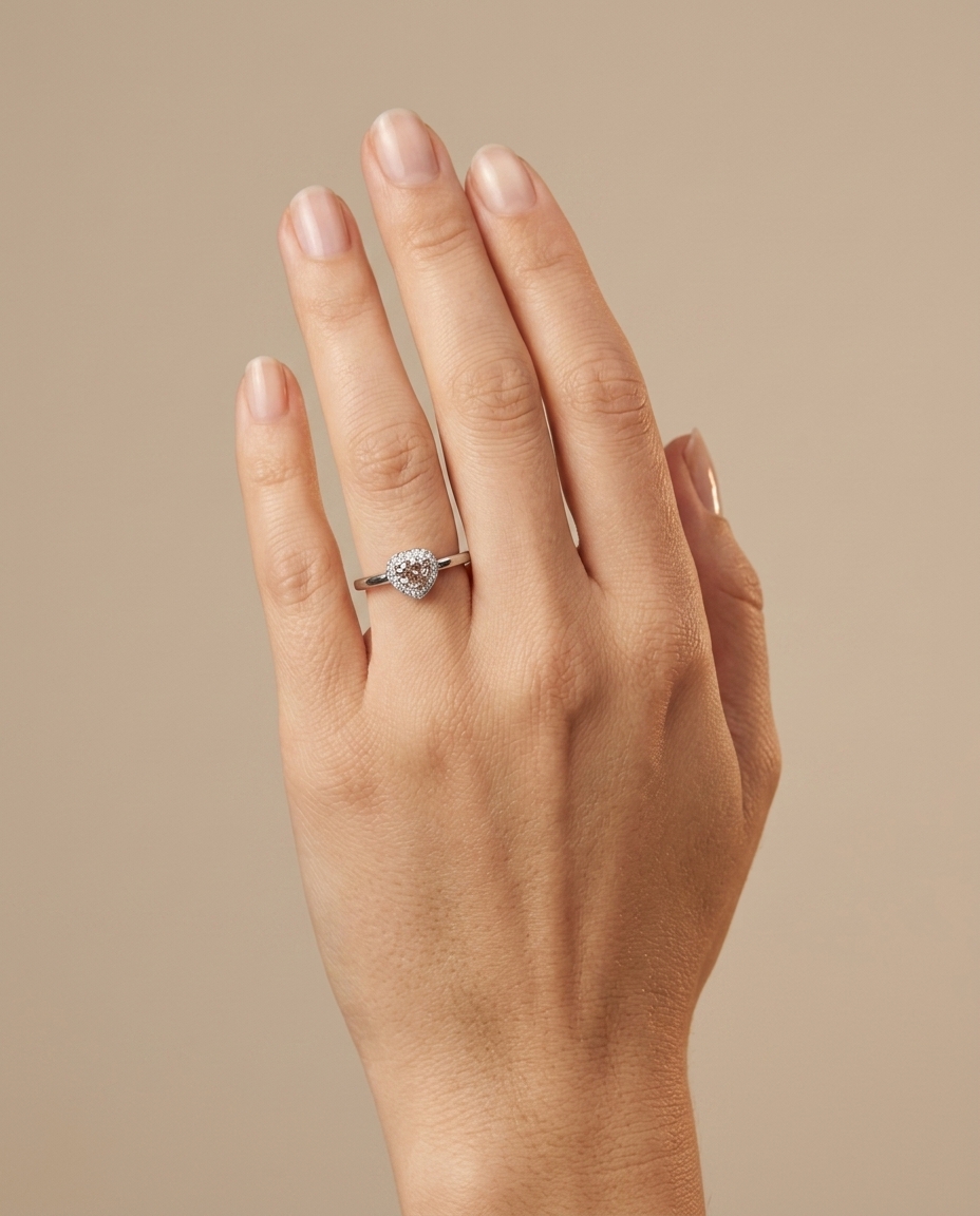 18KT White Gold Fancy Diamond Ring view 2