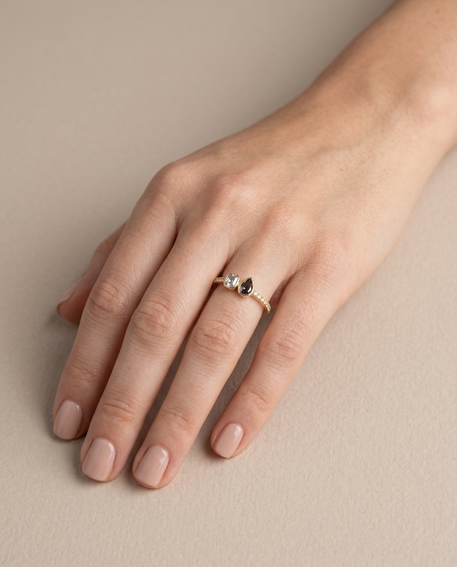 18KT Yellow Gold Fancy Diamond Ring view 2
