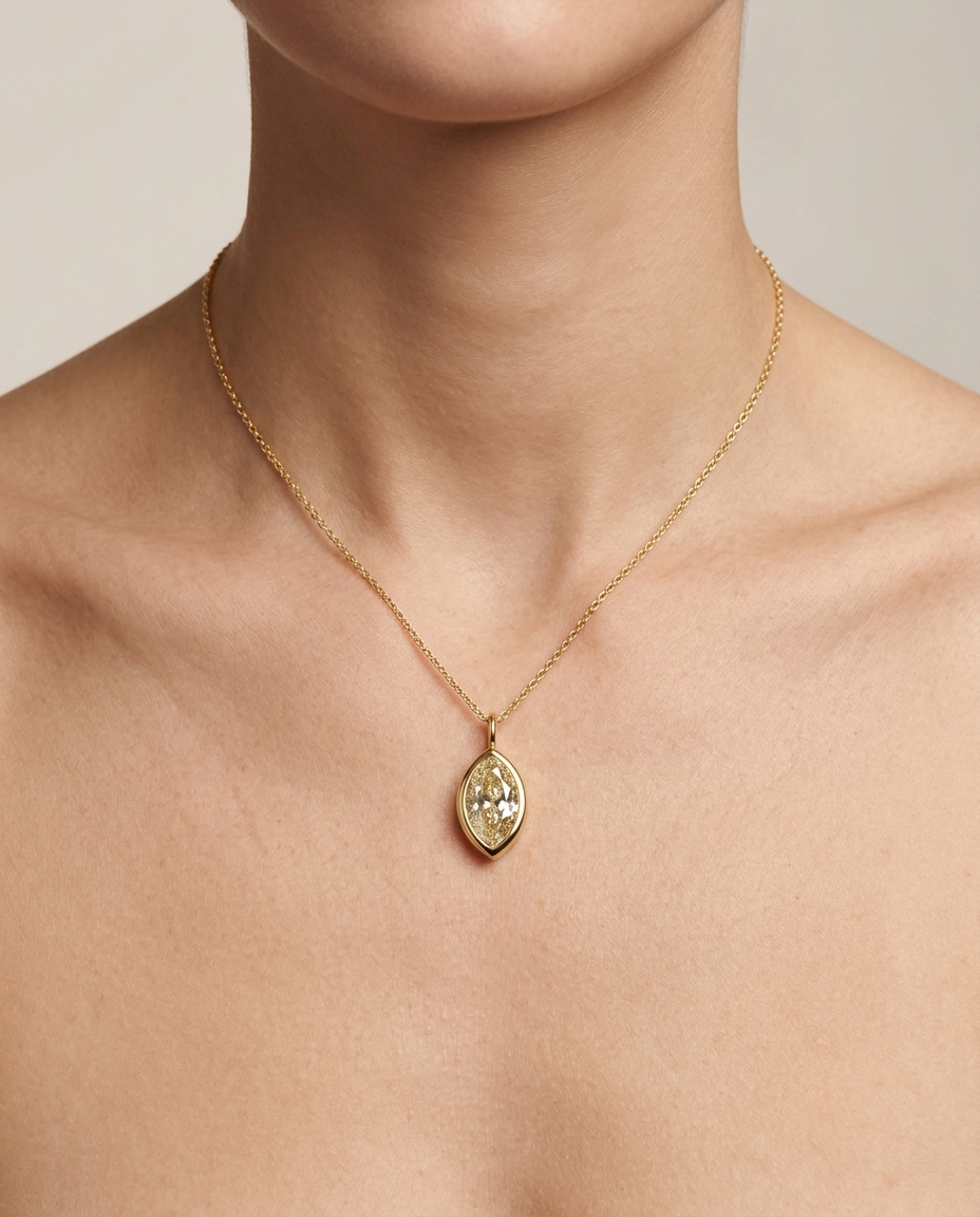 14KT Gold Diamond Pendant view 2
