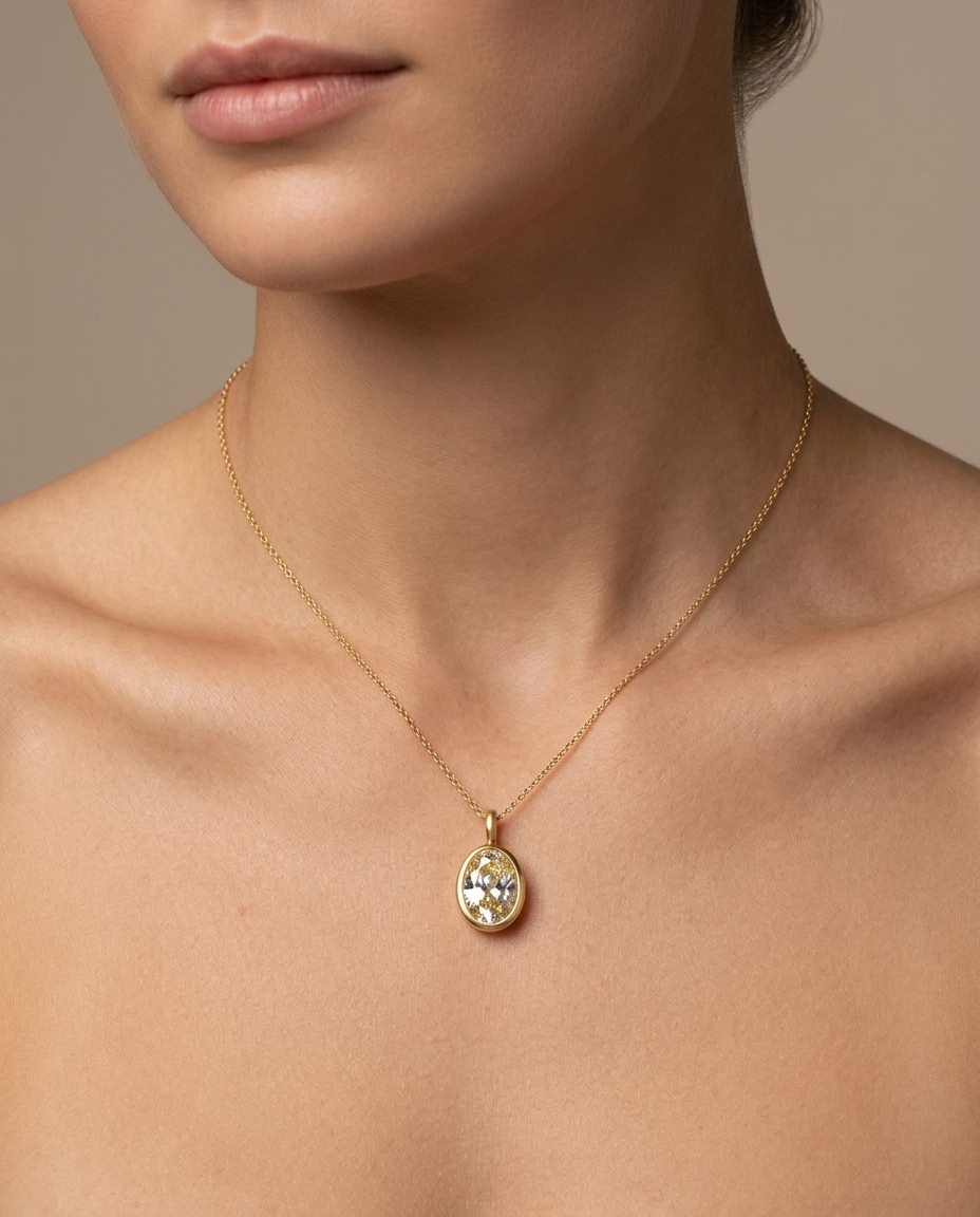 14KT Gold Diamond Pendant view 2