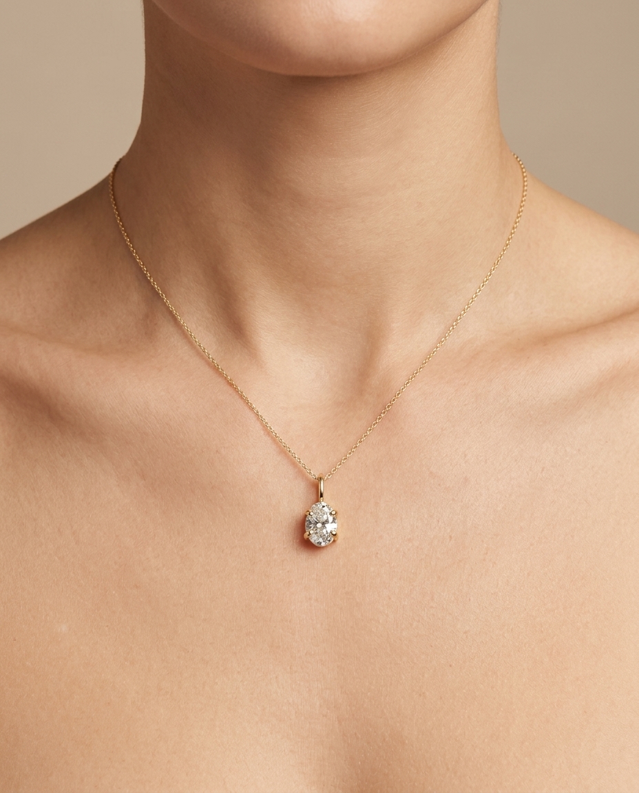 14KT Gold Diamond Pendant view 2