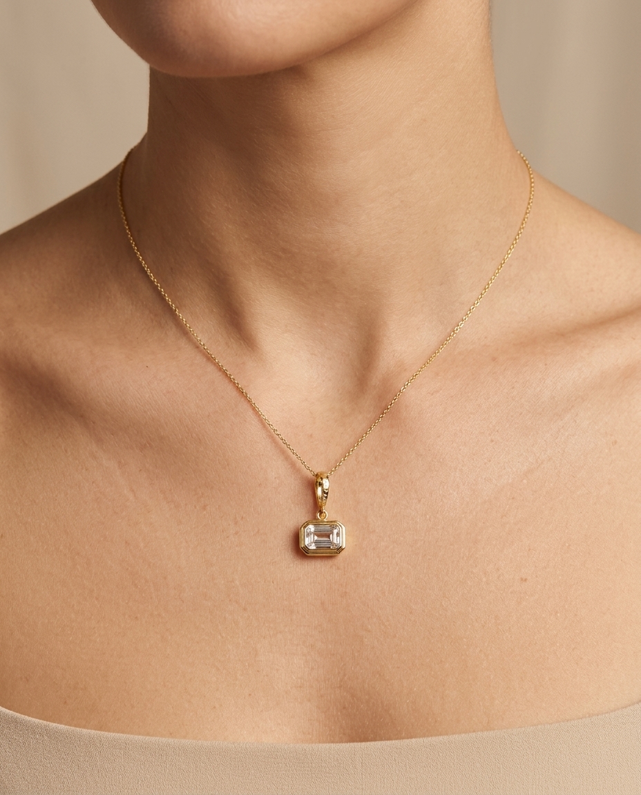 14KT Gold Diamond Pendant view 2